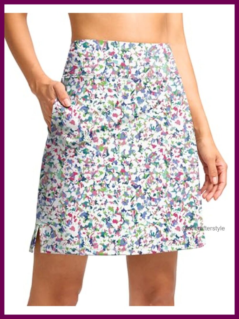 Stretchy Skorts for Women 18" with Pockets High Waist Side Split